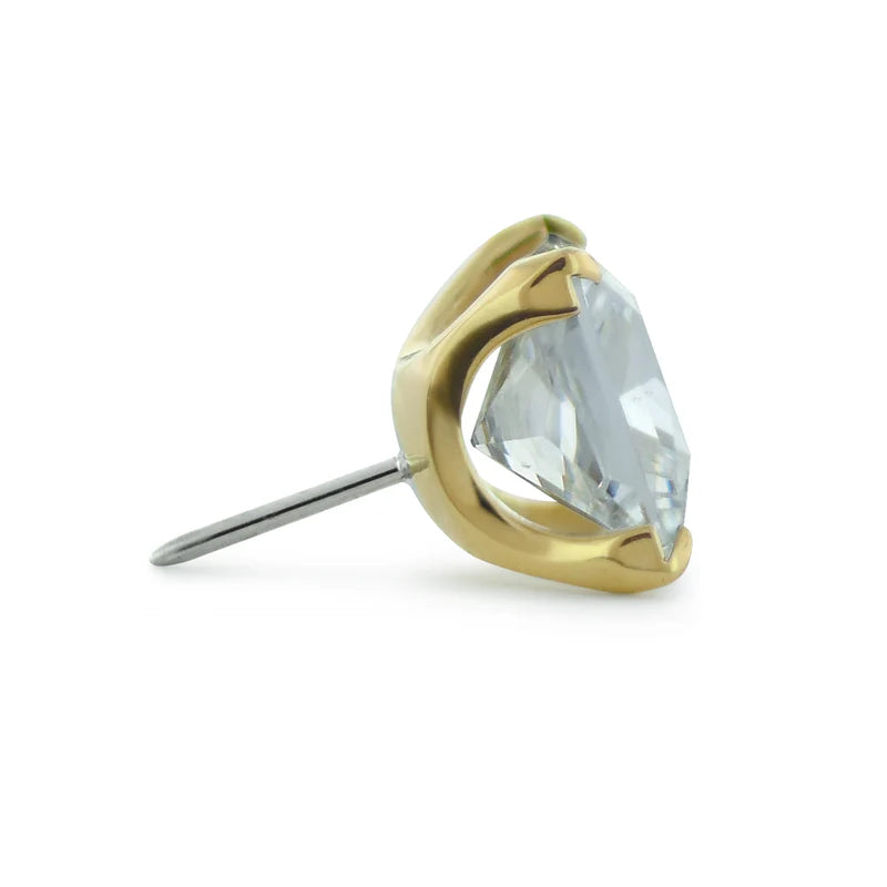 18k Gold Princess Cut Prong Set Gems