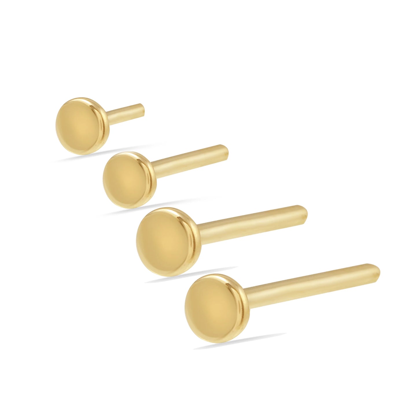 2.5mm Flat Back Post 18k Yellow Gold (Push Ins)