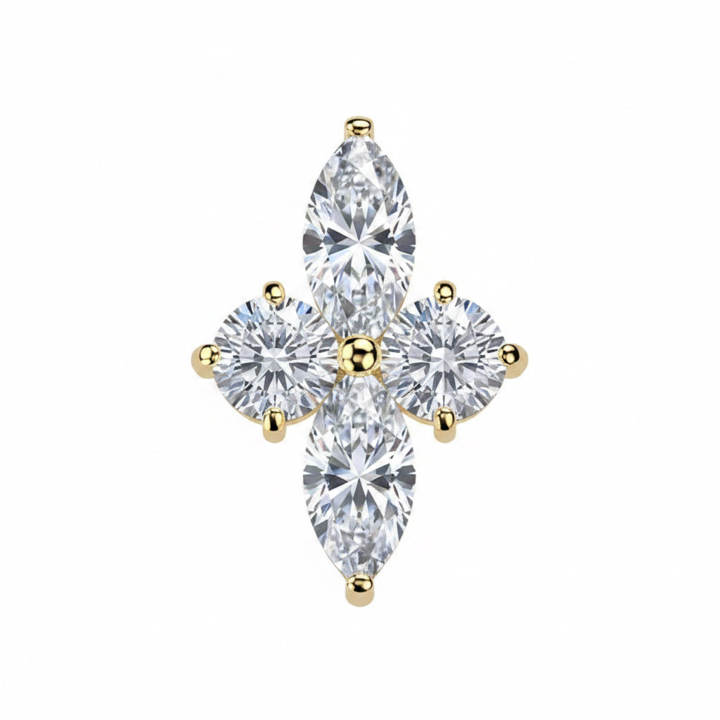 2 Marquise End with 2 Round Ends