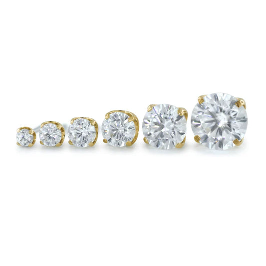 18k Gold Prong Set Round Gems