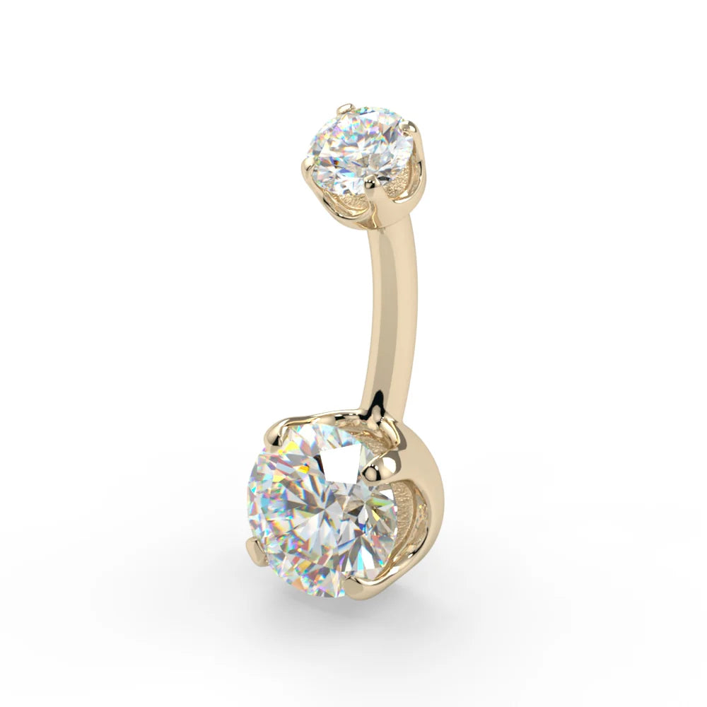 14k Prong-Set Navel Curve