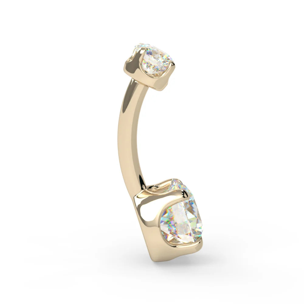 14k Prong-Set Navel Curve