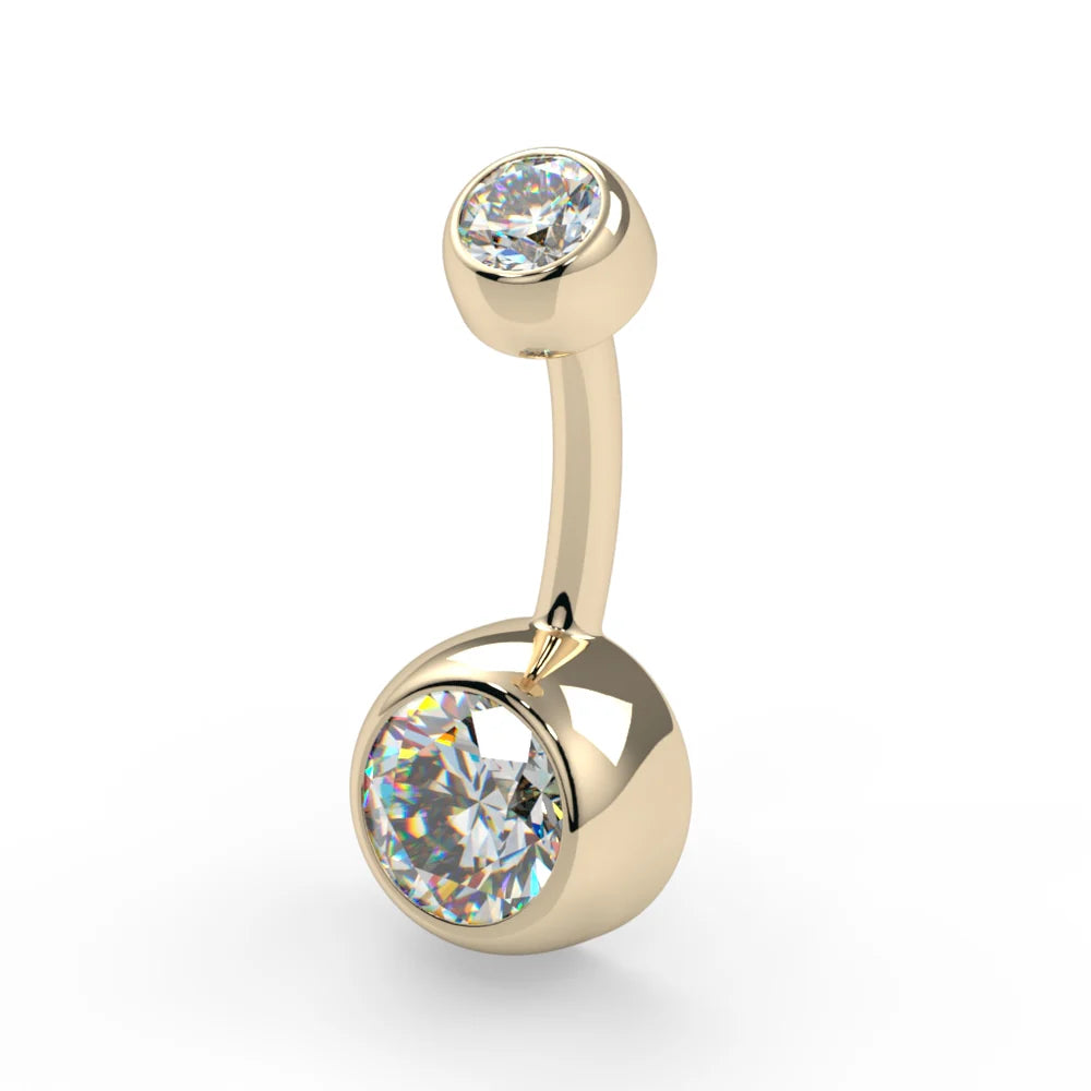 14k Bezel-Set Navel Curve