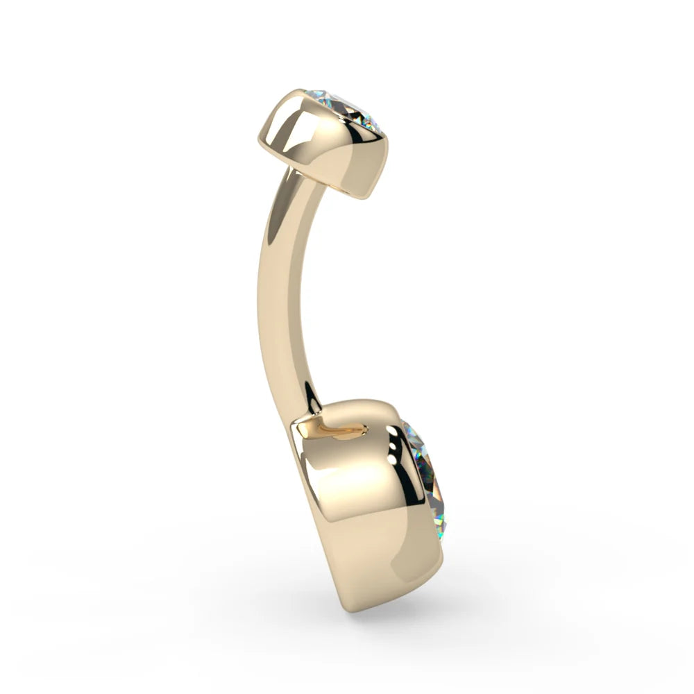 14k Bezel-Set Navel Curve